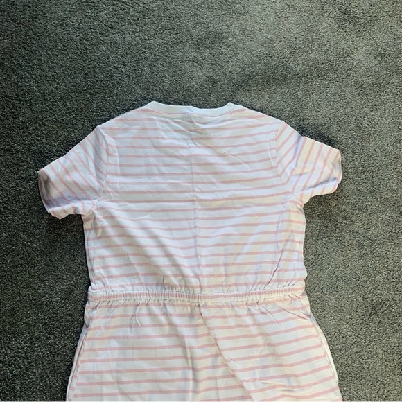Draper James tie waist t shirt light pink mariner stripe dress - Picture 13 of 13